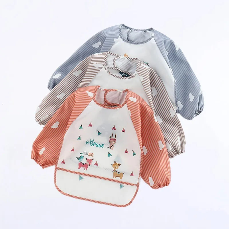 Lot de 3 bavoirs imperméables à manches longues Mini Miam