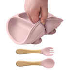 Assiette compartimentée en silicone avec couverts Montessori