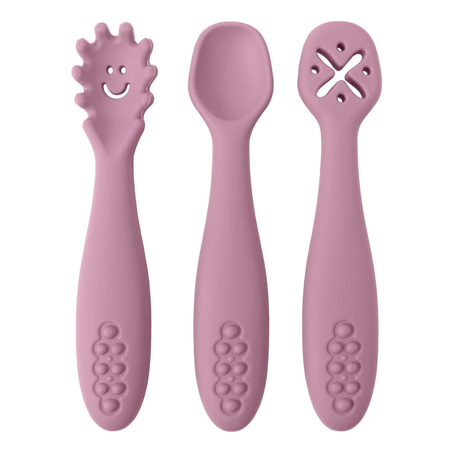Cuillères d'apprentissage en silicone Mini Miam – Lot de 3