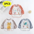 Lot de 3 bavoirs imperméables à manches longues Mini Miam