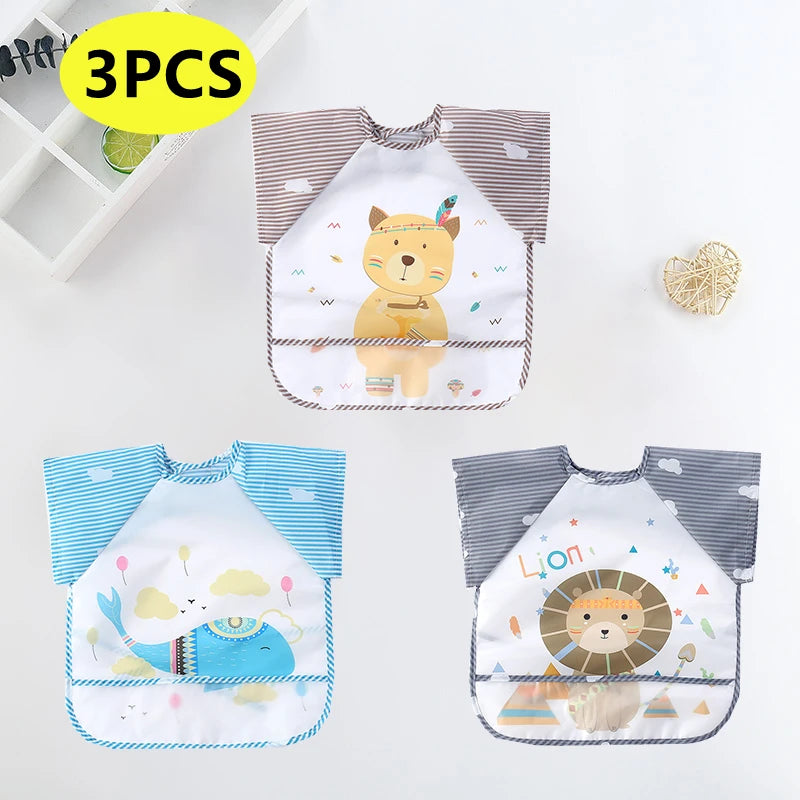 Lot de 3 bavoirs imperméables à manches longues Mini Miam